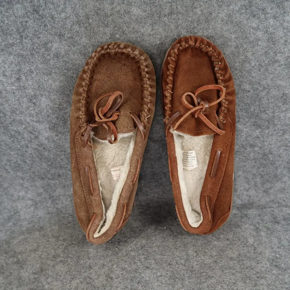 Wonder Nation Shoes Kids 13 1 Slippers Moccasin Loafer Brown Slip On Faux Fur